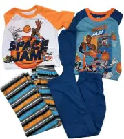 4 Piece Kid Boy's Space Jam Winter Apparel Pull On Casual Pajama Sets Size S