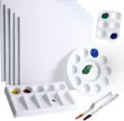 [10 Pc] 10x10 Canvas Panel, Palette Knife & Paint Mixing Tray Art Supply Set
