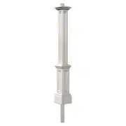 Mayne Signature Traditional Plastic Lamp Post with Mount in White