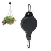 Retractable Pulley Hanging Basket Pull Down Garden Plant Flower Hanger Hook
