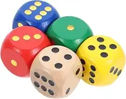 Yardwe Educational Wooden Dice for Boys and Girls 6-Sided Learning Dice Letters for Park and