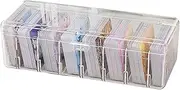 LdawyDE Index Card Box, 24.8 x 10 x 7.5 cm Index Box with Removable Dividers, Transparent Index Card Box with Lid for up to 700 Cards for Flashcards, Business Cards, Notes Cards