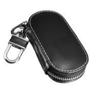 Universal Leather Car Key Case/Bag Zipper Holder Organizer with Keychain Ring