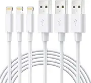MFi Certified iPhone Charger Cable - Novtech 3Pack 3FT Lightning Cable - iPhone USB Charging Cable for iPhone 13 Pro Max 12 11 Pro XR Xs Max X 8Plus 7Plus 6Plus 5 SE iPod iPad 9 Air Pro Mini 6 - White
