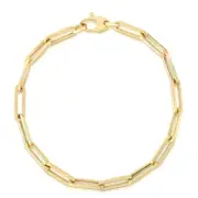 14k Yellow Gold Lite PAPERCLIP Link Chain Bracelet/Anklet 10 Inch 3.3MM 2 grams