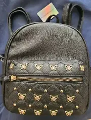 NWT Under1Sky Girls Black w/Butterflies Adjustable Mini Backpack Purse Bejeweled