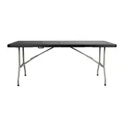 Bolero Centre Folding Utility Table 6ft Black PAS-CB518