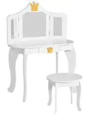 [Keezi] Dressing Table Chair Set in White