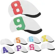 ibasenice 10Pcs Vibrant Golf Iron Head Covers Unique Numbered Design Portable Protectors for Golf Clubs Durable Scratch Resistant Golfing Accessories