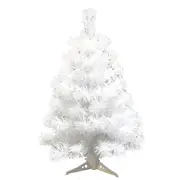 60cm Artificial Christmas Tree with Plastic Stand Holder Base for Christmas Home Party Decortaion (White)