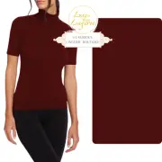 Aurora Top short Sleeves By Wolford XS Acai Red Burgundy High Collar We