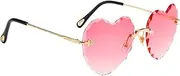 [KESYOO] Rimless Transparent Heart Glasses Heart Rimless Sunglasses Quay Sunglasses for Women Heart- Shaped Sunglasses Heart Shaped Sunglasses for Women Glare Light Blue Photo Goggles Miss