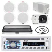 6.5" Pyle 400W Speakers, 3.5" Speakers, Bluetooth SD USB Radio, Antenna, Cover