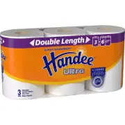 Handee Ultra Double Length Paper Towel White 360 Sheets 3 Pack