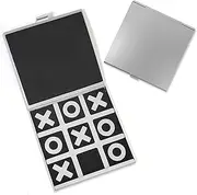 Portable Pocket Tic-Tac-Toe Set, Metal Foldable Travel Mini Cross Circle Light Weight Family Game