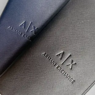 美國百分百【全新真品】Armani Exchange 皮夾 長夾 AX logo 皮革 手拿包 深藍 黑色 BQ24