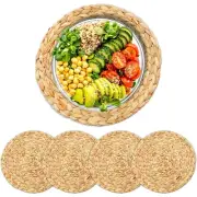 Round Natural Jute Woven Placemats (11.8 in, 4 Pack)