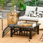Costway3 in 1 Fire Pit with Spark Screen Cover