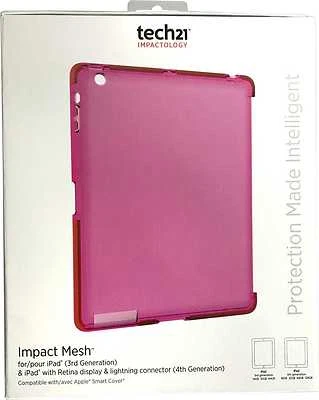 Tech21 Impactology Impact Clip-on Mesh Pink Case Cover For Apple iPad 2,3, 4 Gen