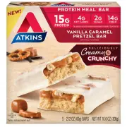 Atkins Meal Bar Vanilla Caramel Pretzel Bar Creamy Crunchy