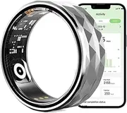 Smart Ring Health Fitness Tracker for Man Women, IP68 Waterproof Bluetooth Sleep Monitor, Fashionable Sport Smart Rings for Android and iOS,22,B