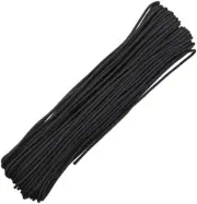Tactical Parachute Cord 100' Black 275 lbs Tested
