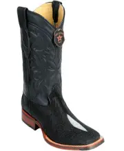 Los Altos Genuine Stingray Square Toe TPU Rubber Sole Western Cowboy Boot EE+