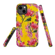 For Apple iPhone 13 Case, Armour Back Cover, Flower Pattern