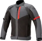 Alpinestars Headlands Drystar Motorcycle Textile Jacket, black-grey-red, Size S for Men Black Grey Red