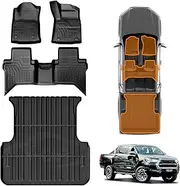 X-CAR 3D Floor Mats Tub Liner Set for Toyota Hilux Dual Cab Auto 2016-2025 Heavy Duty All Weather Car Mats Trunk Mat Luggage Tray
