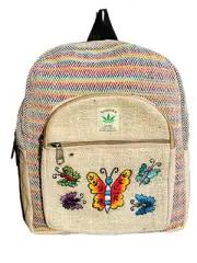 Gurkha Handmade Unique design Himalayan Hemp Cotton Backpack 13 IN Medium