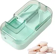 Small Pill Cutter - Dose Small Pill Splitter with Dispenser Tablet Cutter - Safety Guard Medicine Crusher Portable Cut Tool for Large Medication