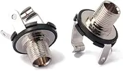 OFFIGAM 10 Guitar Jack Socket Connectors Mono Panel Mount with Washers Nuts for Acoustic Electric Bass Durable Construction Easy Installation