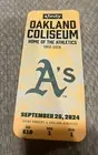 Oakland Coliseum A’s Final Game Replica Ticket - SGA 9/26/24