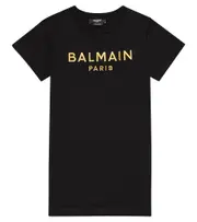 [Balmain Kids] Balmain Kids Logo cotton jersey dress Y 4 black