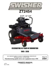 Owners Manual & Parts List -Swisher 24 HP Zero-Turn Riding Mower - Model ZT2454