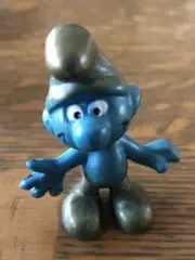 Smurfs Vintage Gold Smurf 20005 Figure Golden Hat & Pants PVC Toy Figurine