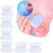 10 Pack Toe Spacers Separators, Silicone Bunion Corrector Gel Orthotics (Updated Soft Version) for Bunion, Overlapping Toes