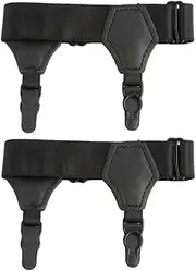 [Annlpoy] 1 Pair of Socks Garters Men's Socks Braces Adjustable Non-Slip Garters Made of High-Quality Nylon for Socks, Black - Ideal for Business People and Formal Occasions, black, no
