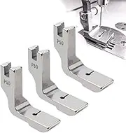 Piping Sewing Machine Presser Foot, Double Gathering Pleated Shirring Presser Foot for Industrial Sewing Machine, P5 P50 P5W Fits for Most of Common Sewing Machine (3pcs P5)