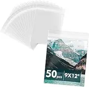 Mat Board Center, 50 Pack 9 7/16" x 12 1/4" Acid-Free Crystal Clear Sleeves Storage Bags for 9x12 Art Prints/Pictures/Photos/Framing Mat Mattes