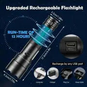 Spofan Rechargeable LED Flashlight High Lumens - 2400