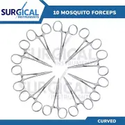 10 Pcs Mosquito Hemostat Locking Forceps 5" Curved Stainless Steel German Grade