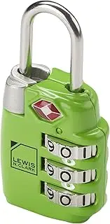 Lewis N. Clark TSA-Approved 3-Dial Combination Luggage Shackle Lock, Green, One Size, Travel Sentry Large 3dial Combo Lock