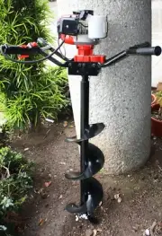 Two Man 52cc Post Earth Planting Gas Hole Digger Driller w/10" 1M Soil DRILL BIT
