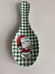 Peanuts Snoopy Santa Claus Cookies Christmas Santa Hat Spoon Rest Ceramic NEW