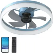 20" Flush Mount Ceiling Fans with Lights and Remote