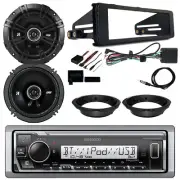Marine Bluetooth Radio, 2x 6.5" Speakers, Antenna, Harley Install Accessories