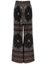 Zimmermann Double Tuck Printed Wide-leg Trousers - Black And White - 1 (UK 10 / S) 1 (UK 10 / S)