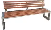 Outdoor Benches Outdoor Benches with Backrests Stainless Steel Square Park Seats That can be Fixed to The Ground Garden Bench